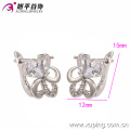 29242 Chine gros bijoux en alliage de cuivre boucle d&#39;oreille, boucle d&#39;oreille cerceau zircon en forme de fleur pour les filles